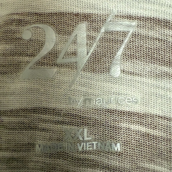 Maurices Brown and White Striped Long Sleeve Tee PTP 24 - Picture 3 of 3